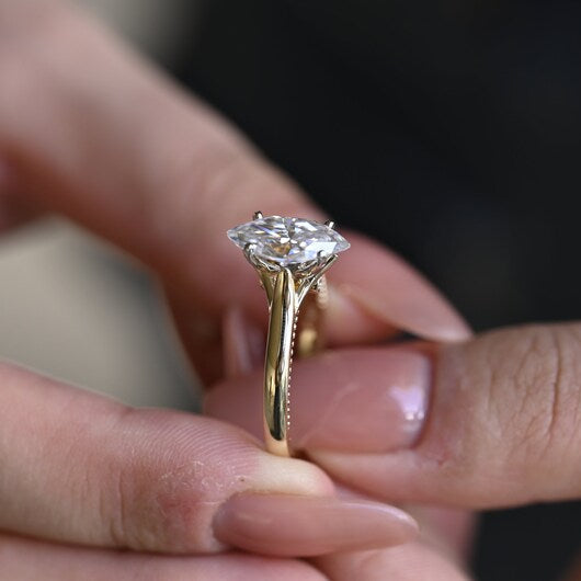 Stunning 1.0 - 2.0 CT Marquise Moissanite Engagement Ring Solitaire Style 2