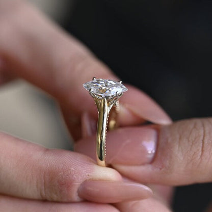 Stunning 1.0 - 2.0 CT Marquise Moissanite Engagement Ring Solitaire Style 2