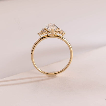 Stunning 1.0 - 2.0 CT Marquise Moissanite Engagement Ring with Cluster Design 8