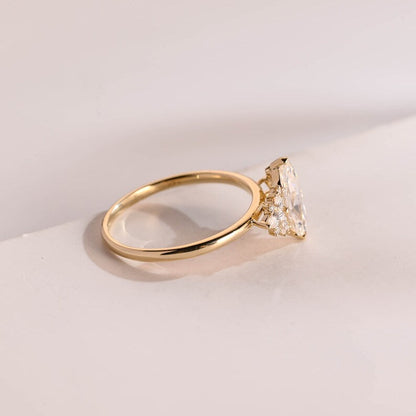 Stunning 1.0 - 2.0 CT Marquise Moissanite Engagement Ring with Cluster Design 9