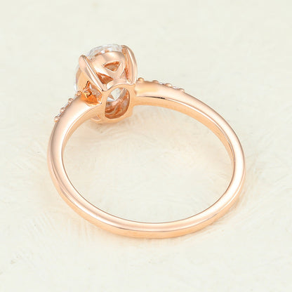 1.33 CT Oval Pave Lab-Grown Diamond Engagement Ring