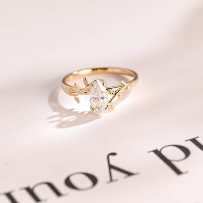 Stunning 1.0 - 2.0 CT Marquise Moissanite Engagement Ring with Solitaire Design 1