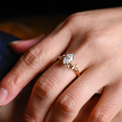 Stunning 1.0 - 2.0 CT Marquise Moissanite Engagement Ring with Solitaire Design 4