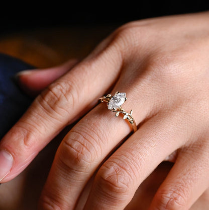 Stunning 1.0 - 2.0 CT Marquise Moissanite Engagement Ring with Solitaire Design 4