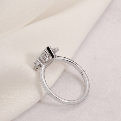 Stunning 1.0 - 2.0 CT Marquise Moissanite Engagement Ring with Cluster Design 7