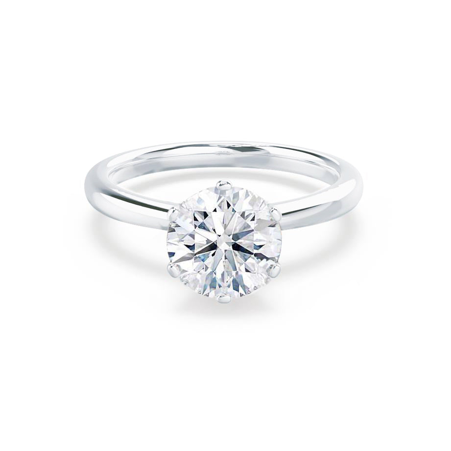 1.5 CT Round Solitaire Lab Grown Diamond Engagement Ring